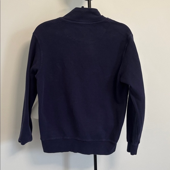 U.S. Polo Assn. Men's Dark Blue 1/4 Zip Mock Neck Flatback Pullover Sweater - Picture 3 of 13